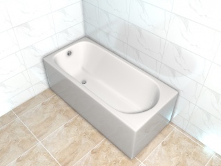 长方形陶瓷浴缸C4D模型
