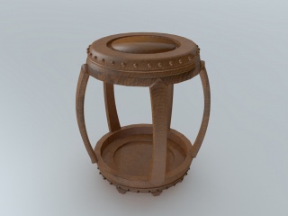 古典中式鼓凳C4D模型
