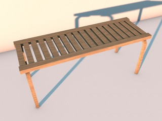 木长凳C4D模型