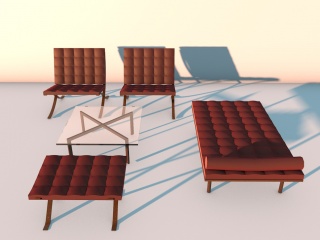 简洁沙发组合C4D模型