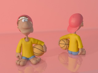 卡通篮球小人C4D模型