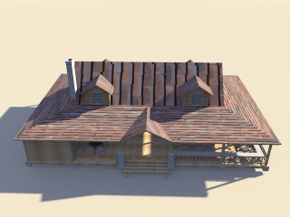 木头餐厅C4D模型
