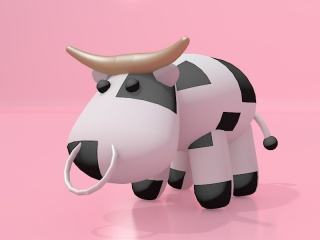 卡通奶牛C4D模型