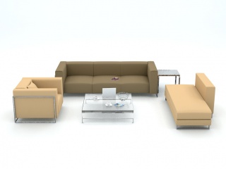 客厅沙发茶几C4D模型