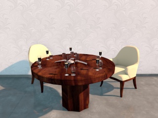 豪华餐桌椅C4D模型