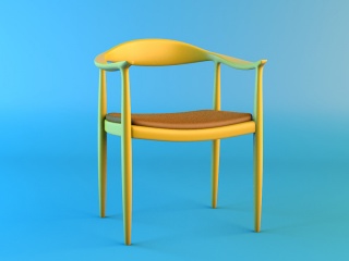 实木休闲椅C4D模型