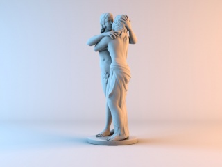 情侣雕塑C4D模型
