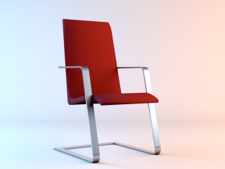 现代不锈钢弓形椅C4D模型