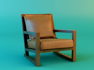 实木布艺椅子C4D模型