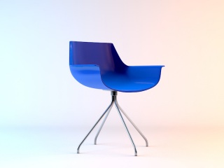 蓝色扶手椅C4D模型