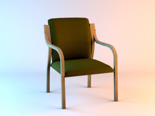 木质休闲扶手椅C4D模型