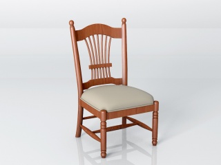 欧式实木餐厅椅C4D模型