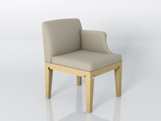拐角现代餐椅C4D模型