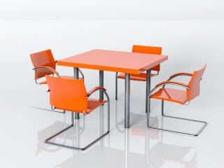 办公室桌椅组合C4D模型