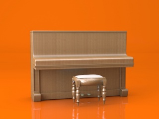 木质钢琴C4D模型