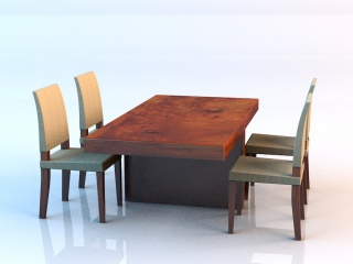 饭店餐桌椅C4D模型
