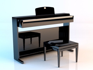 音乐钢琴带凳子C4D模型