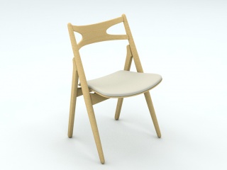 实木休闲椅C4D模型