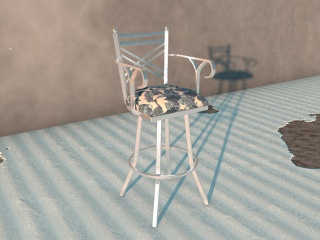 欧式布艺吧椅C4D模型