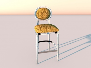 欧式布艺吧椅C4D模型