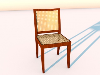 实木镂空椅C4D模型