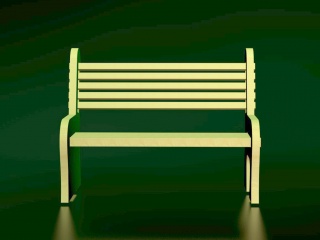 实木休闲排椅C4D模型