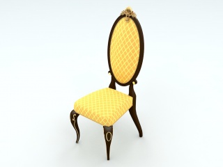 欧式古典布艺椅子C4D模型