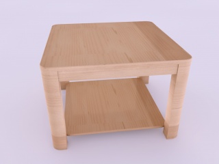 实木桌子C4D模型