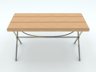 实木桌子C4D模型