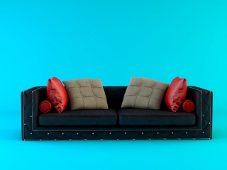 欧式双人沙发C4D模型