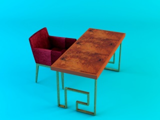 现代桌椅组合C4D模型
