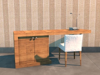 书桌椅组合C4D模型