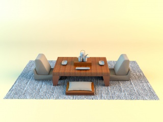 客厅休闲茶桌椅C4D模型