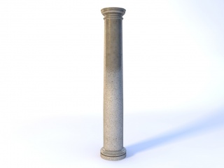 大理石柱沙色柱子C4D模型