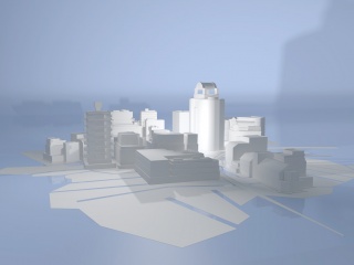 城市建筑群白模C4D模型