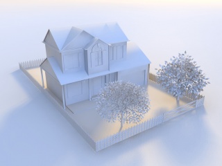 农村小院房子C4D模型