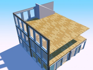 三层小楼房屋结构C4D模型
