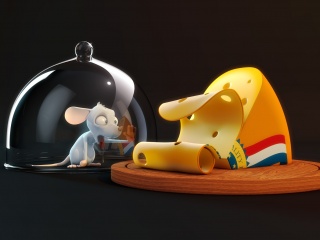奶酪与老鼠C4D模型