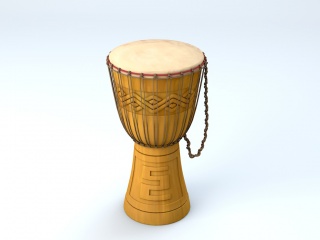 民族乐器非洲鼓C4D模型
