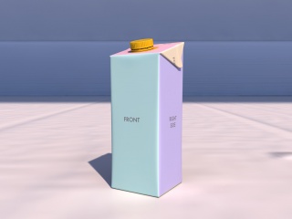 盒装牛奶C4D模型