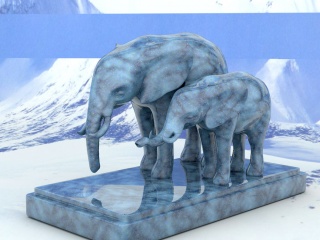 大象雕塑装饰品C4D模型