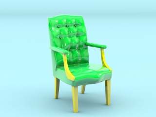 皮质休闲椅C4D模型