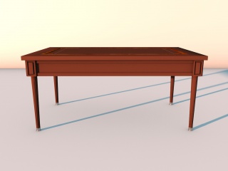 欧式实木桌C4D模型