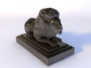 狮子雕塑C4D模型