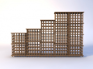 建筑式红酒架C4D模型