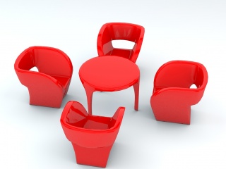 时尚休闲桌椅C4D模型