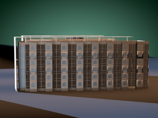 宿舍楼C4D模型