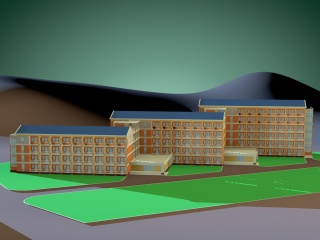 宿舍楼C4D模型