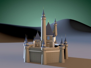 欧式城堡C4D模型