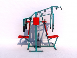 健身房多功能健身器材C4D模型